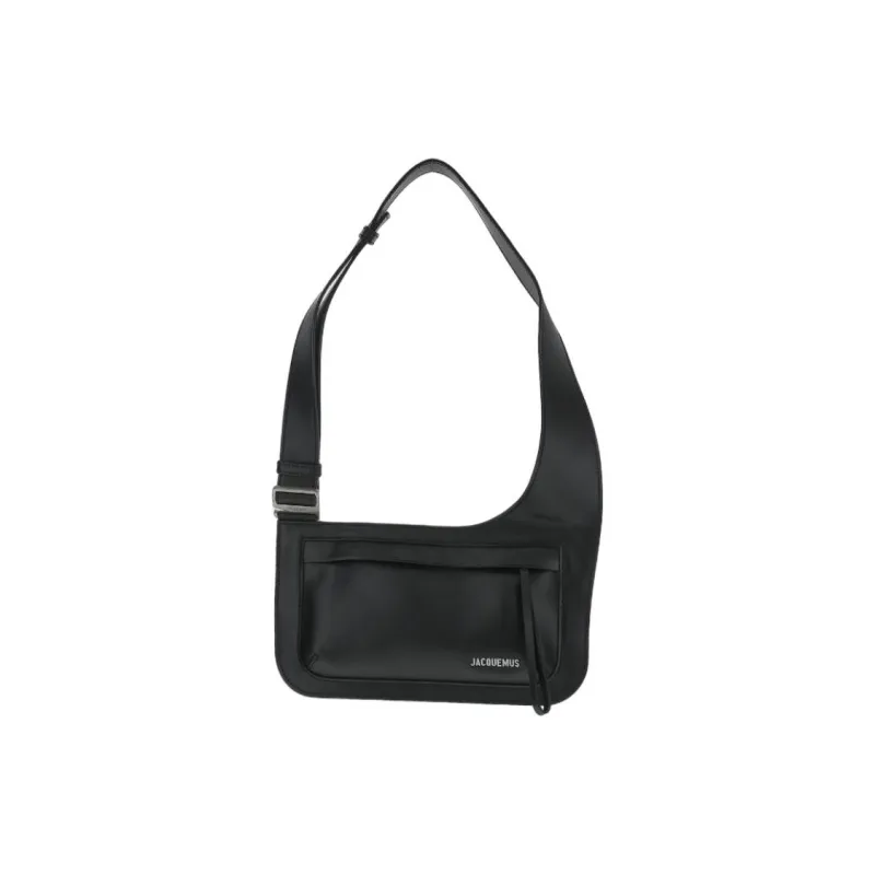 Jacquemus Smooth Leather Messenger Bag Shoulder Bag Crossbody Bag Mini Men's Black-0