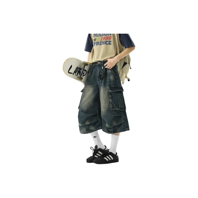 RVANGUARD Denim Shorts Unisex Vintage Blue-0
