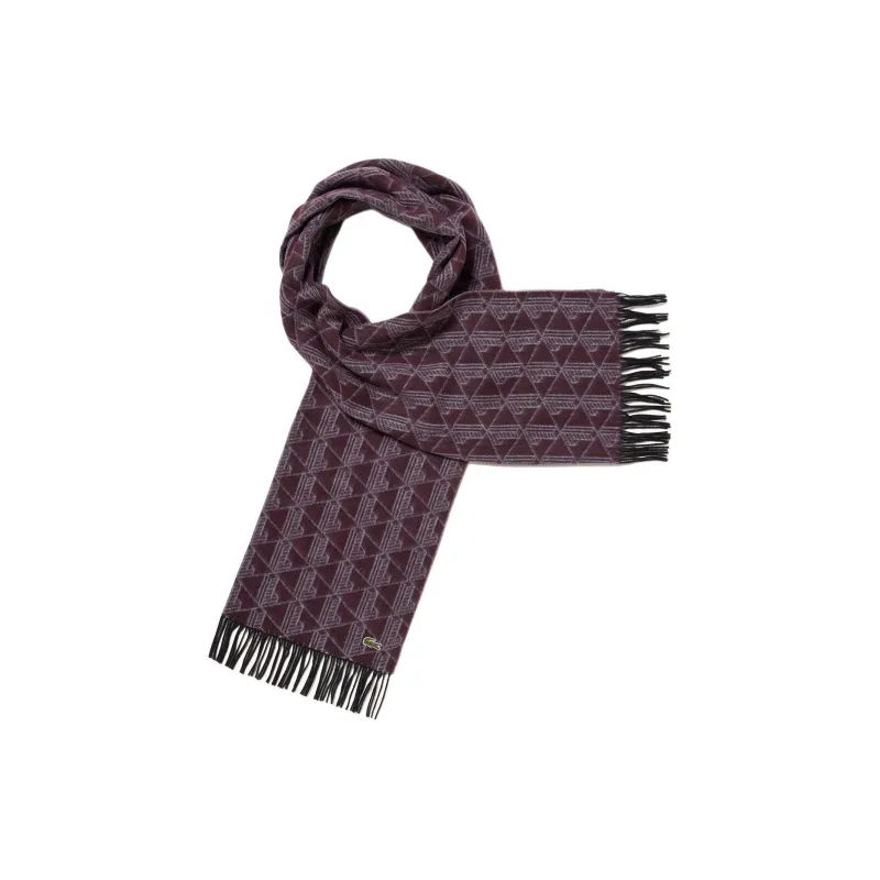 LACOSTE Recycled Polyester, Polyester Knit Scarves Men's Red-1