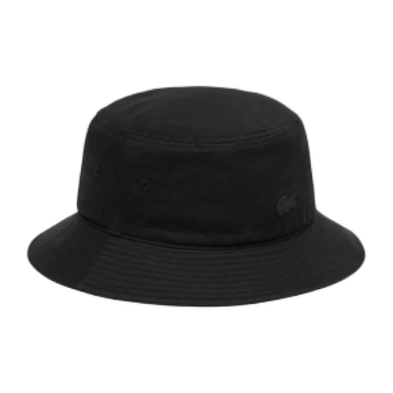 LACOSTE Cotton Canvas Bucket Hats Men's Black-2
