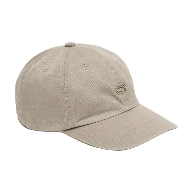 LACOSTE Cotton Canvas Baseball Caps Men's Beige-1