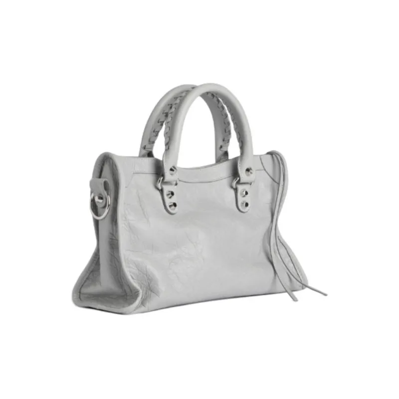 Balenciaga Le City Sheepskin Handbag Trumpets Women's Light Gray-2