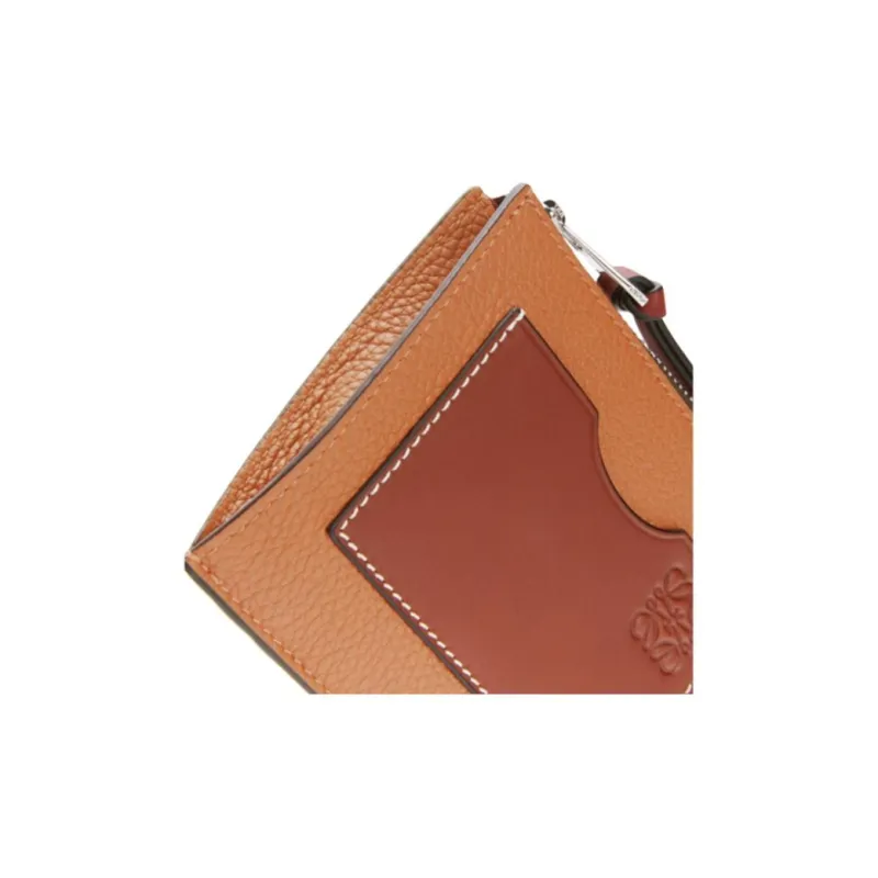 LOEWE Soft Grain Cow Leather Card Holder Women's Light Caramel/Mountain Walnut-4