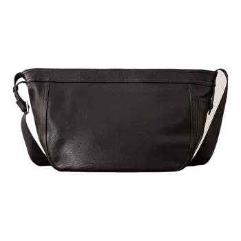 Back Step Genuine Leather, Top Grain Cow Leather Backpack, Shoulder Bag, Crossbody Bag Unisex Black