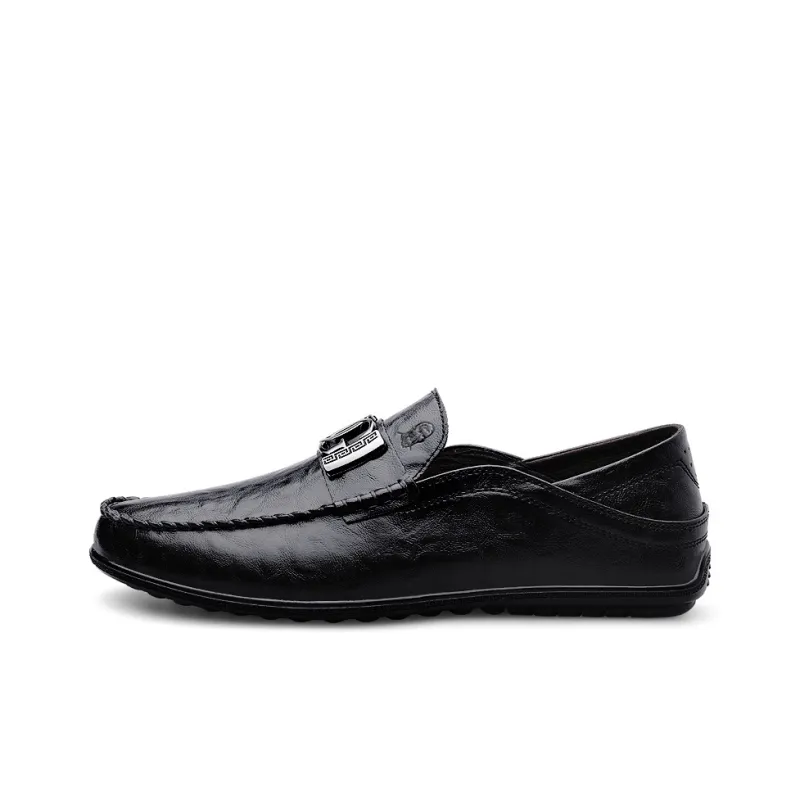 LAORENTOU Men's Casual Shoes Men Low Top Black/Brown-0