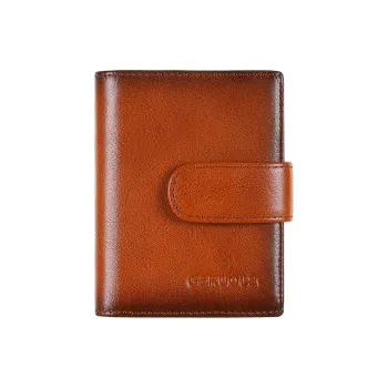Gorora Top Grain Cow Leather Card Holder Regular Unisex Yellow Brown/Coffee/Blue Gray/Classic Black/Burgundy/Mauve