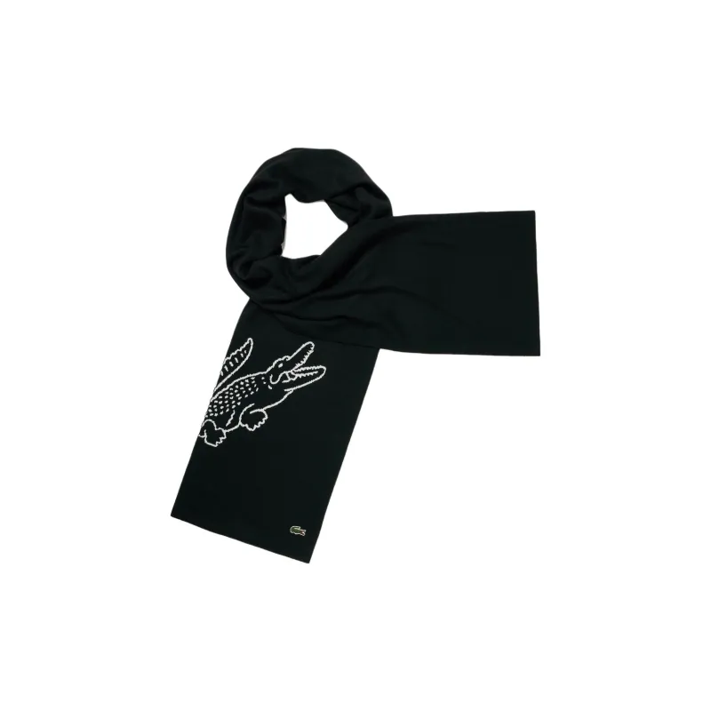 LACOSTE Wool Knit Scarves Men's Marine Blue-1