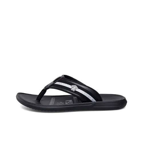 Dunnu Quiet Abrasion Resistant Flip Flops Men's Black