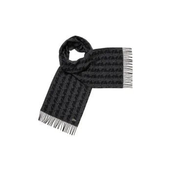 LACOSTE Polyester Knit Scarves Men's Gray