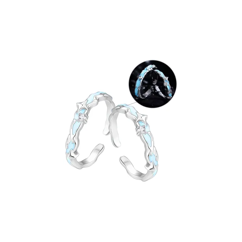 NUSQ S925 Silver With Zircon Rings Unisex-22