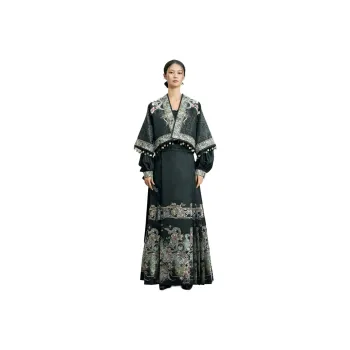 XINGHEHANGE Mamianqun Black Hanfu Skirt Set Women's