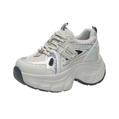 The Mystery Of Glamour Breathable Height Increase Low Top Chunky Sneakers Women's