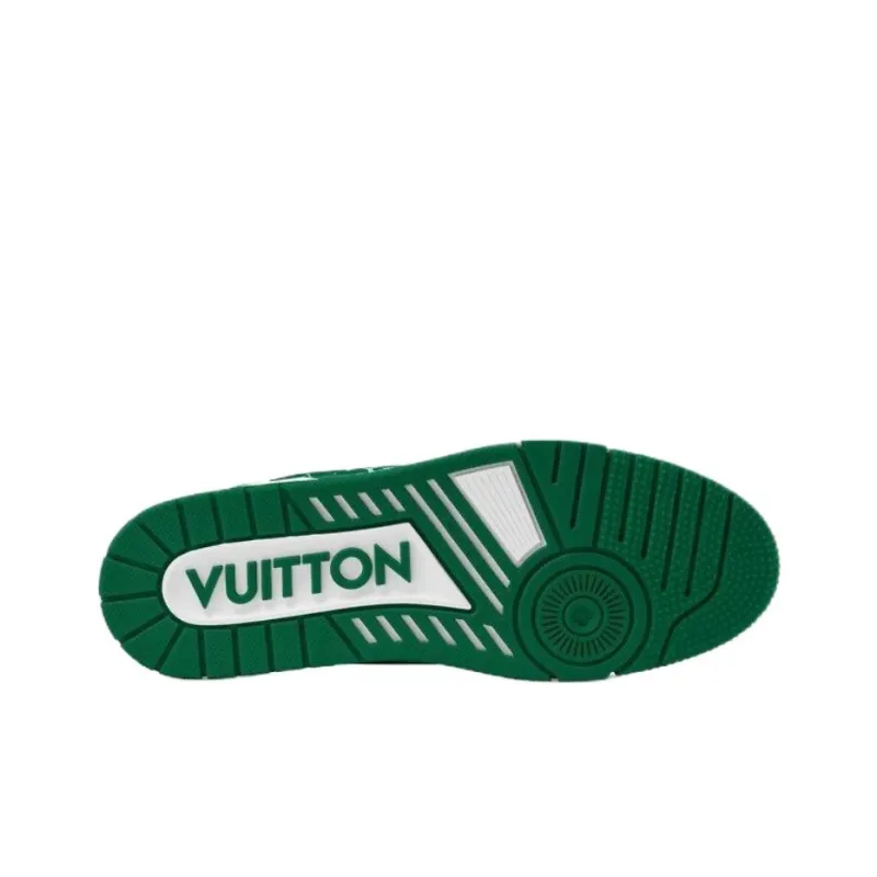 LOUIS VUITTON Trainer Low Top Skateboard Shoes Men's Green-5