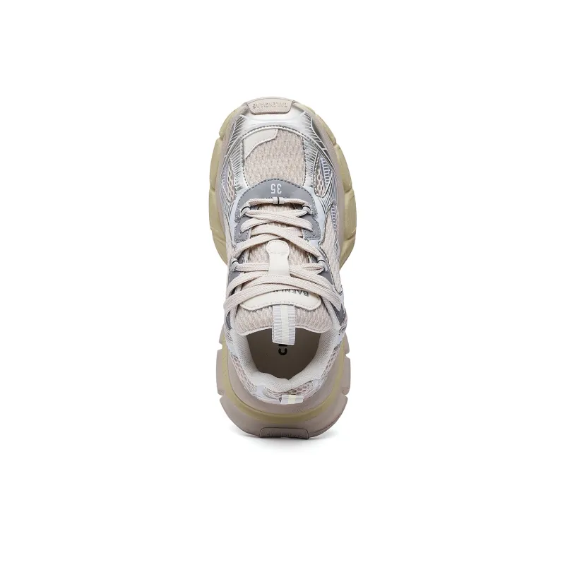 IHBOZ Slip Resistant, Abrasion Resistant, Coverage, And Balance Low Top Chunky Sneakers Women's Champagne-5