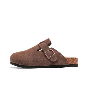 WEISHIBANGWEI Rubber Sole Closed Toe Slippers Unisex Brown