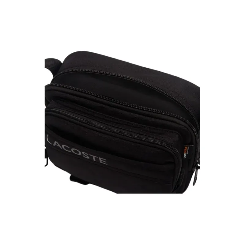 LACOSTE Nylon Shoulder Bag Men's Black-3