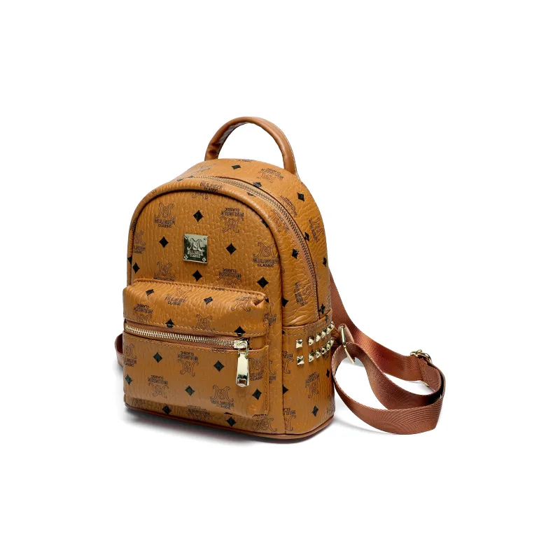 Mulinsen PU Backpack Women's Brown-3