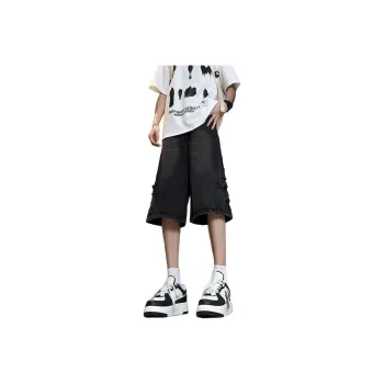 FASTFISH Denim Shorts Unisex Black Gray