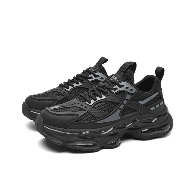 FAIRWHALE Shock Absorbers Low Top Chunky Sneakers Men's Black-2