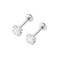 1 Pair[3mm Zircon+8mm Bar Length]Medical Grade Titanium Alloy Stud Earrings