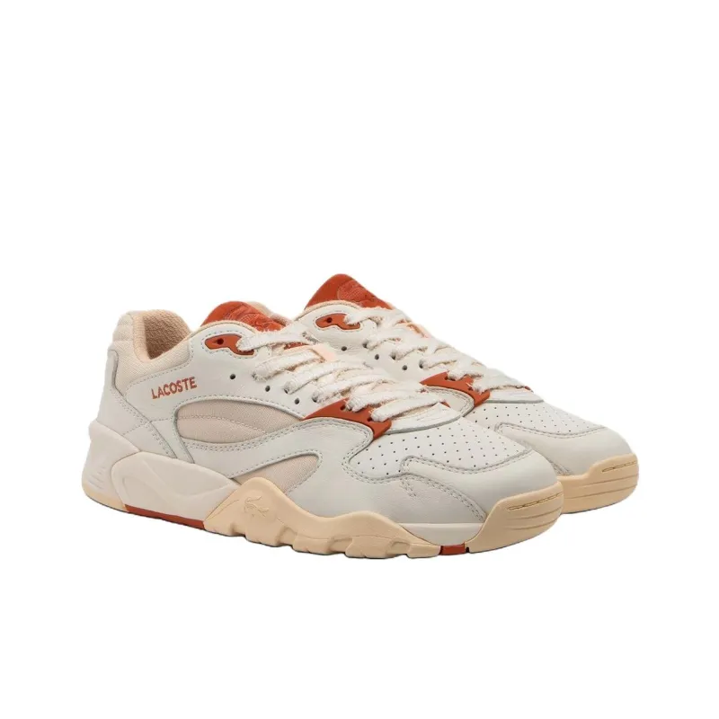 LACOSTE Anti Slip Wear Resistant Low Top Casual Shoes Men's Ecru-1