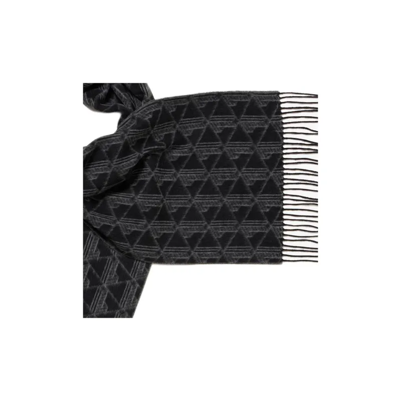 LACOSTE Polyester Knit Scarves Men's Gray-2