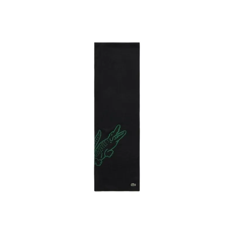 LACOSTE Wool, Acrylic Knit Scarves Men's Black-0