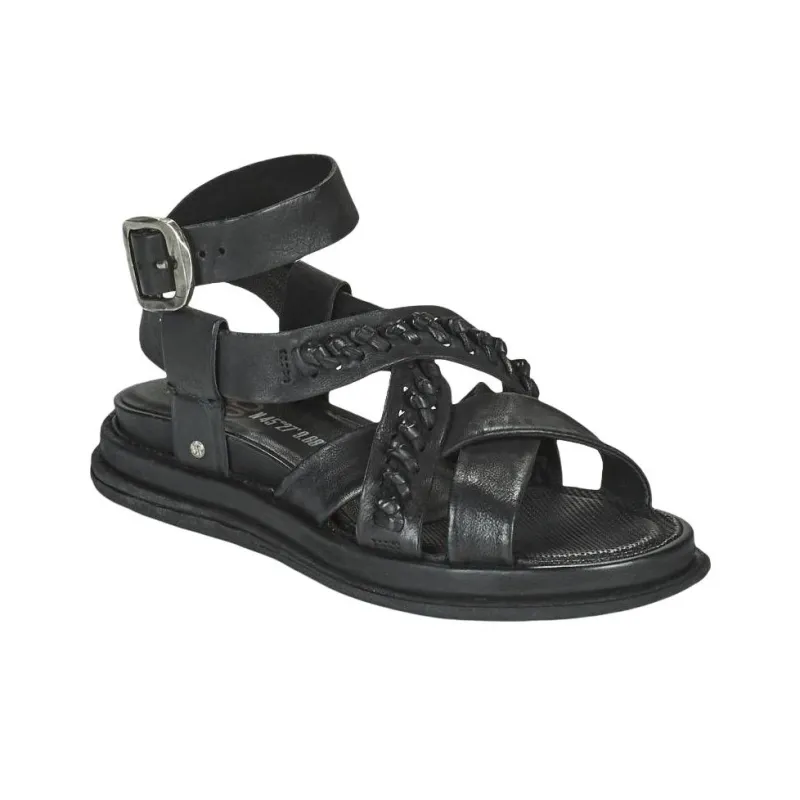 AirStep POLA CROSS Roman Sandals 1cm Women's Black-2