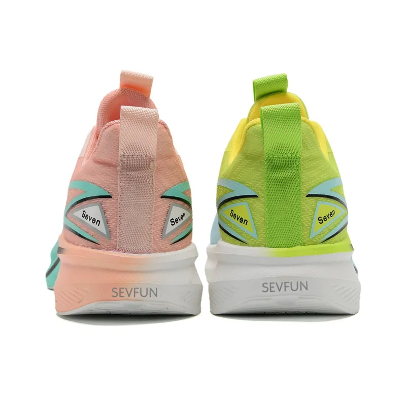 7 SEVFUN Running Shoes Unisex Low Top Pink Green Mismatched-3