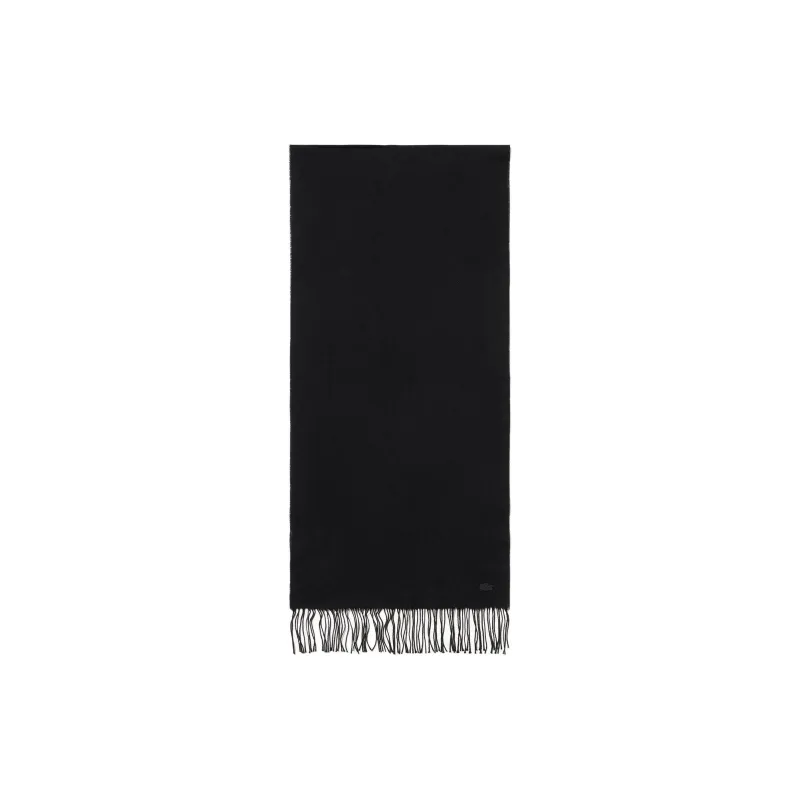 LACOSTE Wool Knit Scarves Women's Black-0