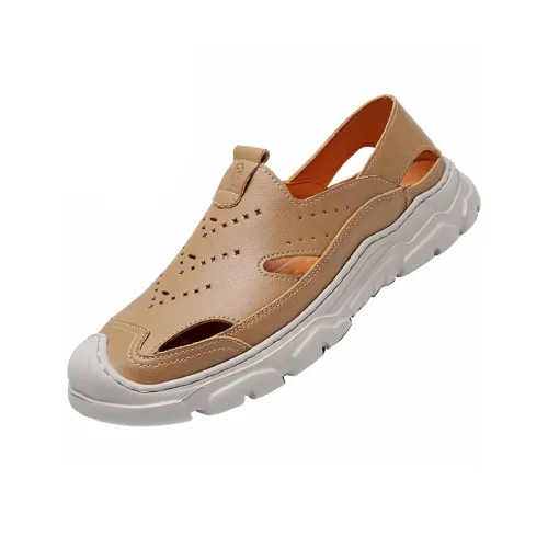 LAORENTOU Men's Casual Shoes Men Low Top Black, Khaki