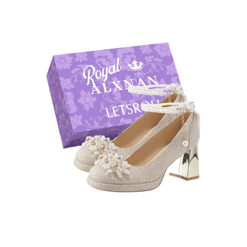 Alxnan Chunky Heel High Heels Women's Champagne