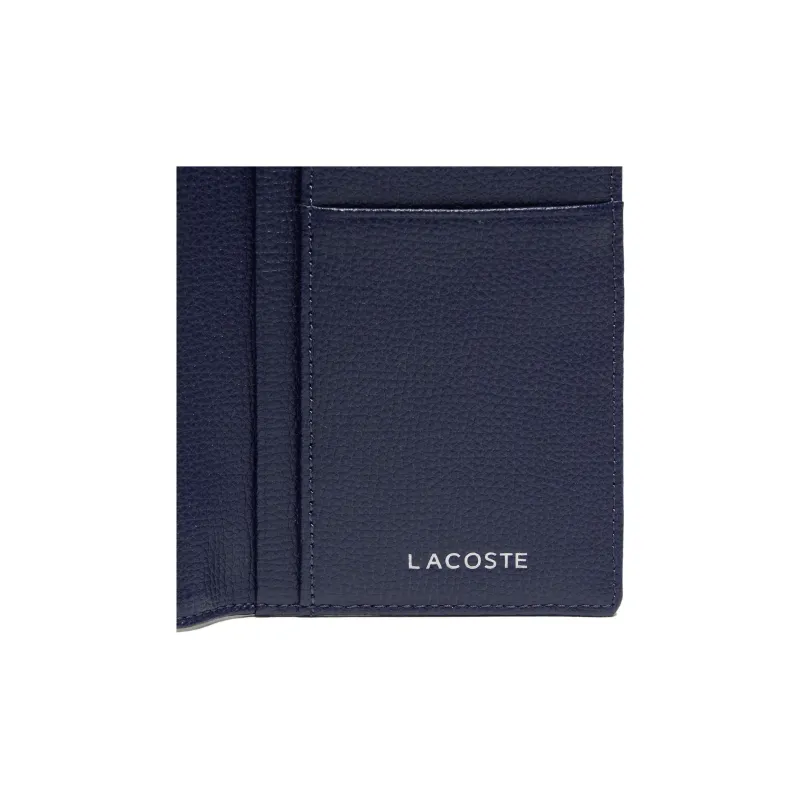 LACOSTE Leather Wallet Regular Men's Marine Blue-4