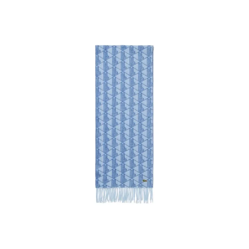 LACOSTE Polyester Knit Scarves Men's Blue-0