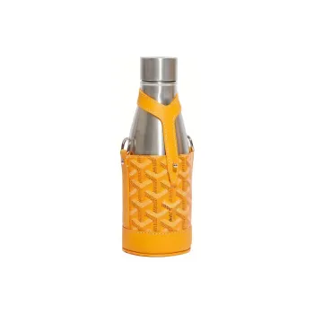 GOYARD YONNE Canvas With Leather Water Bottle Bag Crossbody Bag Small Size Unisex Yellow