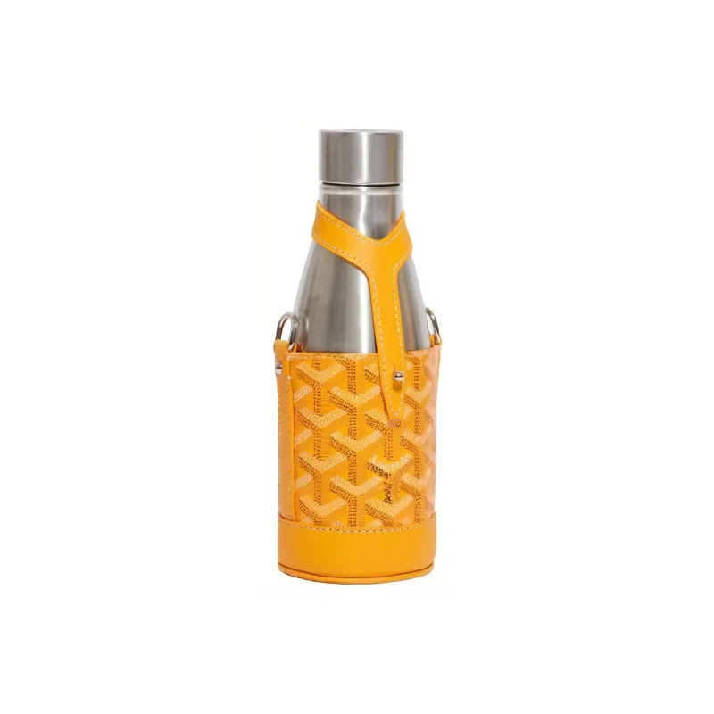 GOYARD YONNE Canvas With Leather Water Bottle Bag Crossbody Bag Small Size Unisex Yellow-0
