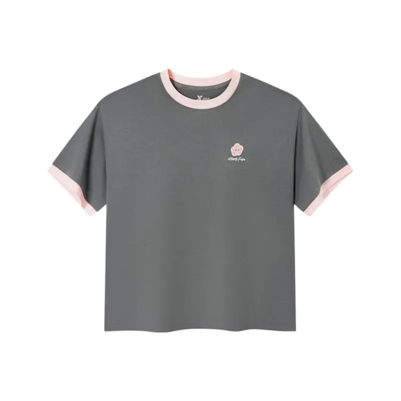 XTEP T Shirt Women's Downpour Gray-0