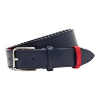 LACOSTE Cow Leather, Leather Belts Women's Marine Blue 