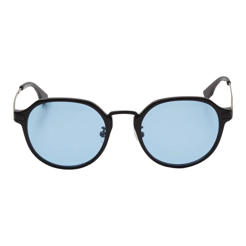 LACOSTE Titanium Plastic Round Sunglasses Men's Black-1