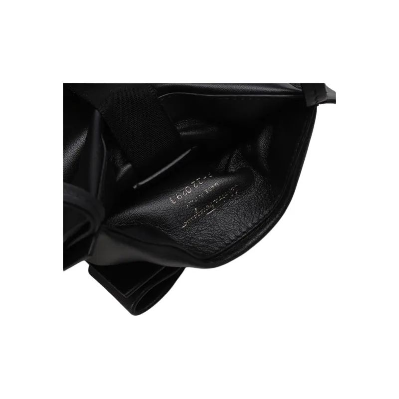 FERRAGAMO Cow Leather Cell Phone Pouch Crossbody Bag Shoulder Bag Women's Black-5