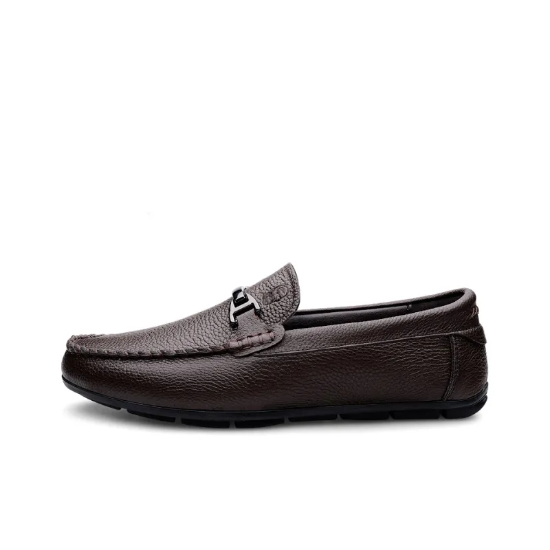 LAORENTOU Men's Casual Shoes Men Low Top Black/Brown-2