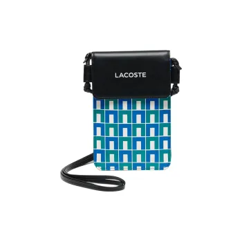 LACOSTE Synthetic Leather Cell Phone Pouch Women's Blue