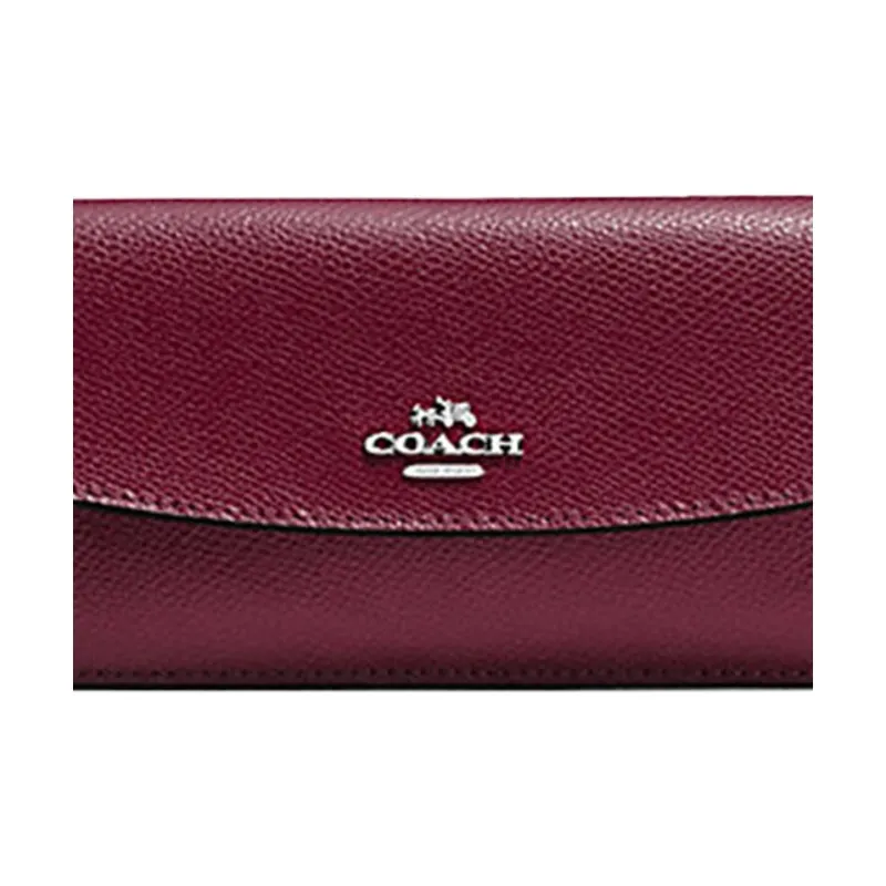 COACH Soft Wallet Soft Leather Card Holder Envelope Wallet Women's Berry Purple-3