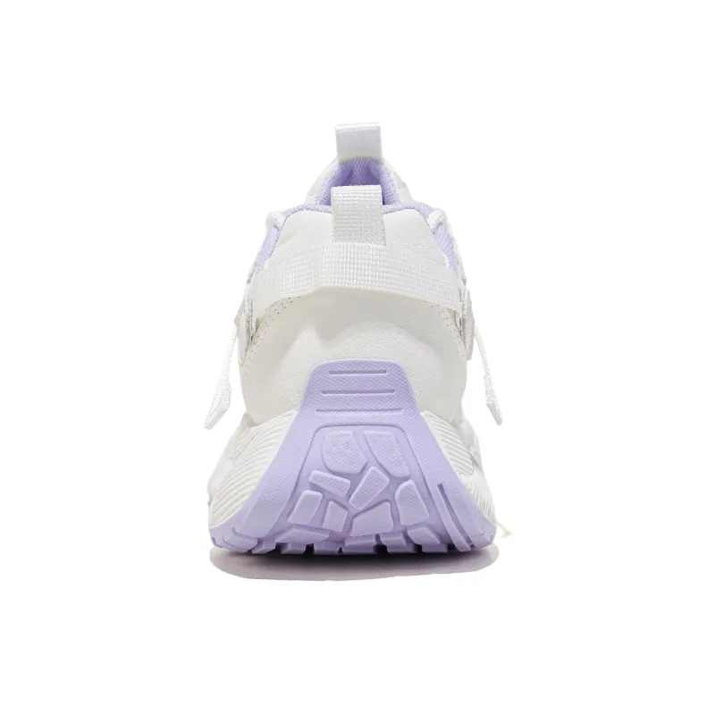 RENBEN Balance Lightweight Height Increasing Low Top Chunky Sneakers Women's White Purple-4