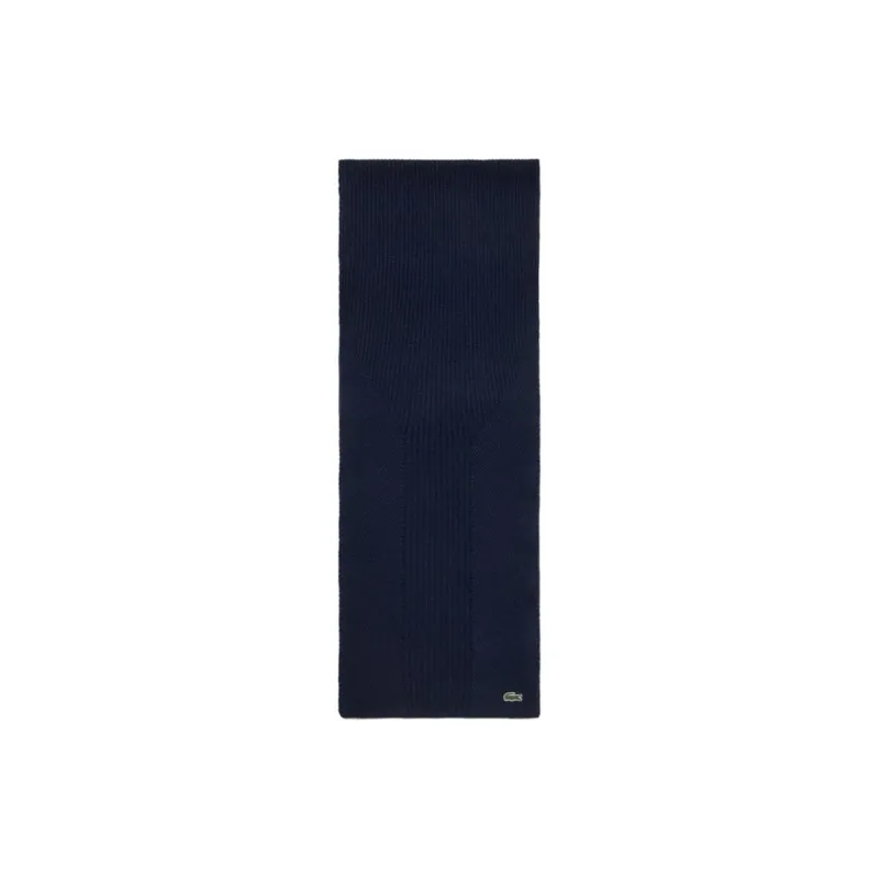 LACOSTE Wool Knit Scarves Women's Marine Blue-0