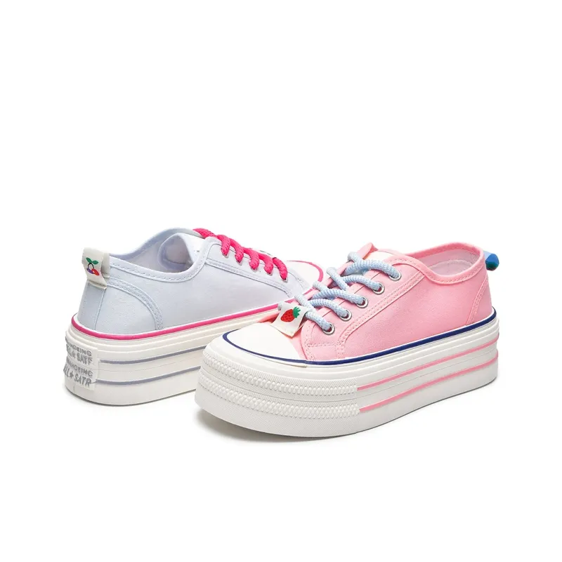 SHUMO Canvas Shoes Women's Low Top Mismatched-1