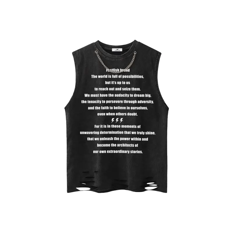 FASTFISH Tank Tops Unisex Washed Black-0