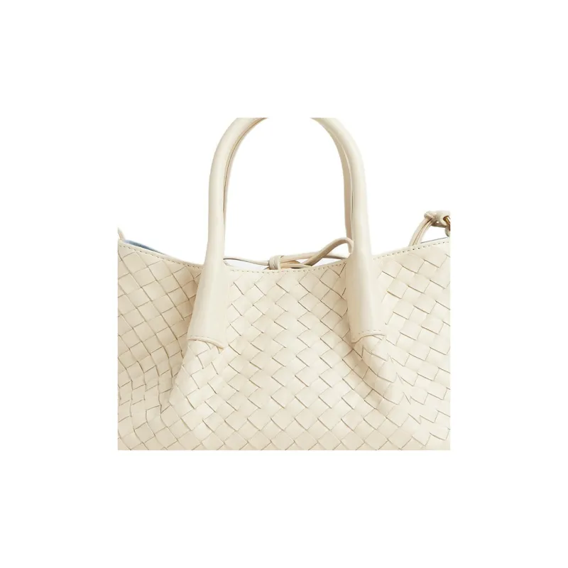 Bottega Veneta Intrecciato Calfskin One Shoulder Handbag Trumpets Women's Ice-3