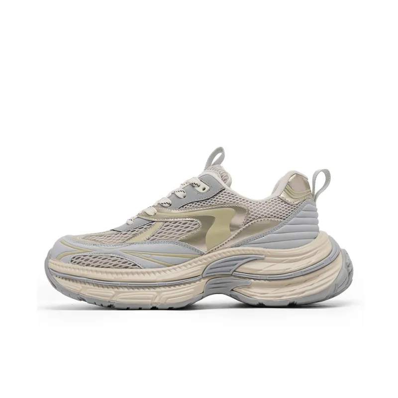 Budding Bear Chunky Sneakers Men Low Top Champagne, Vintage Gray-4