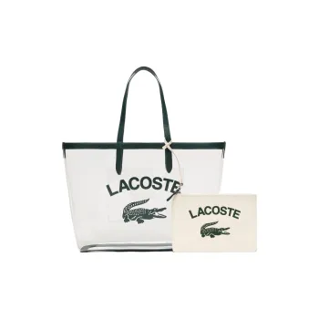 LACOSTE PVC Handbag Women's Transparent Green